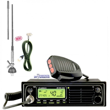Albrecht AE 6491 VOX mit Freisprechfunktion 12/24 Volt 4 Watt AM/FM inkl. T 27 NEW Antenne 62 cm